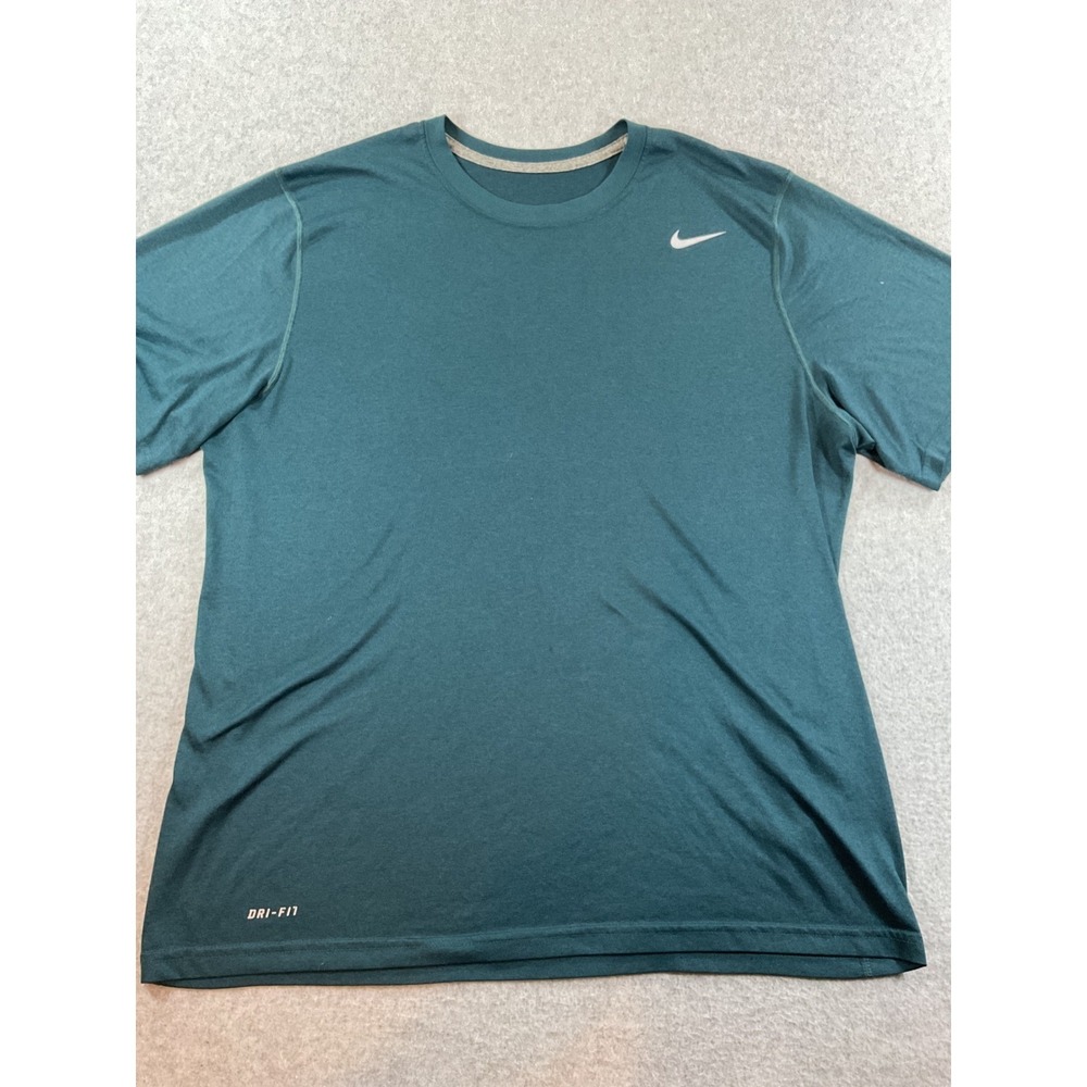 Nike Dri-FIT Mens XL Teal Heathered Short Sleeve Training T-Shirt 371642-392 680